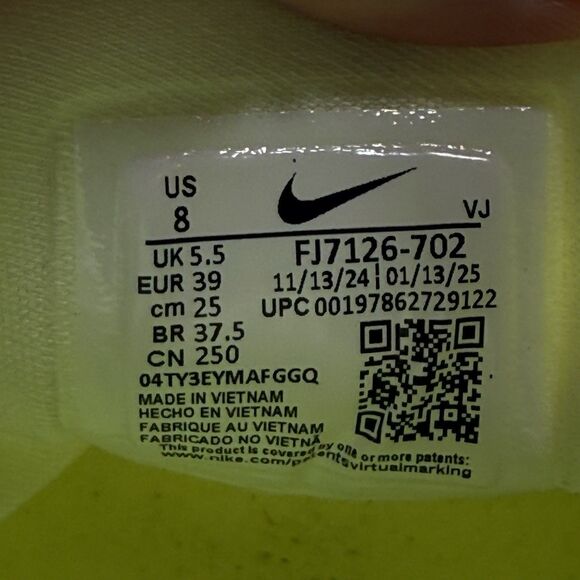 Womens size 8-Nike Free Metcon 6 ‘Barely Volt’ Gym Training Shoes FJ7126-702 - Picture 8 of 9